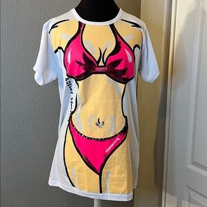 Swimsuit Printed Graphic T-Shirt Coverup Bikini Print Size Large from Mexico